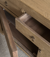Meubles en gros d'époque, table console rustique en bois recyclé vieilli, aspect naturel