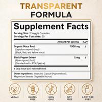 Capsules de Maca Péruvienne OEM ODM – Maca Noire, Rouge et Jaune – Capsules Végétales de Racine de Maca – Soutien Énergétique – Complément Alimentaire Marque Privée
