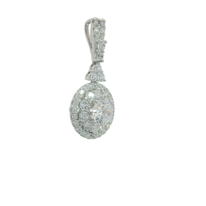 18K Gold 1 Carat Diamond Halo Setting Empty Center Pendant Mount for Lab Grown Diamonds for Gift <b>Charm</b> Pendants - Product Image 6