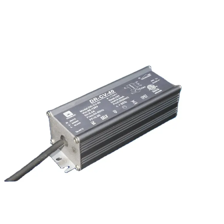 Controlador led de atenuación triac de 60W, 40W, 80W, 12/24vdc, fuente de alimentación led regulable de voltaje constante, controlador de tira led