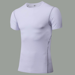 Logo personnalisé hommes à manches courtes course à pied GYM T-shirts homme compresse séchage rapide entraînement sportif t-shirts - Product Image 5
