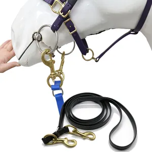 All'ingrosso resistente in PVC rivestito in Nylon con briglia di cavallo impermeabile cavallo cavezza di piombo per l'equitazione e le corse Logo personalizzato