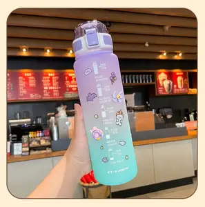Zogifts Ins Style Fashion Health Frosted Leakproof Gym Custom Colorful Cute Water Bottle With Stickers