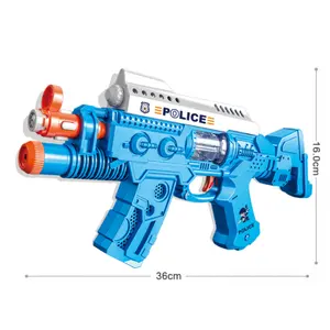 Pistola de voz con sonido y luz Pistola de asalto Juego de policía Pistola de juguete eléctrica para niños