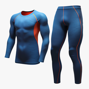 Erkekler için toptan tayt pantolon sörf süblimasyon döküntü Guard setleri UV güneş koruma Rashguard Bjj sıkıştırma gömlek takımları - Product Image 6