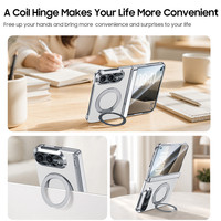 Casing Ponsel Kulit Berlapis Elektroplating Untuk Apple iPhone Duo untuk iPhone Fold 5G Dudukan Putar 360 Derajat Pelindung Hard Cover