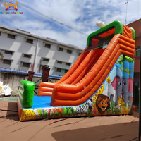 Nouveau style 2022 : Parc de trampolines gonflables en PVC pour enfants, thème animalier orange, éducatif et amusant, idéal pour les centres commerciaux