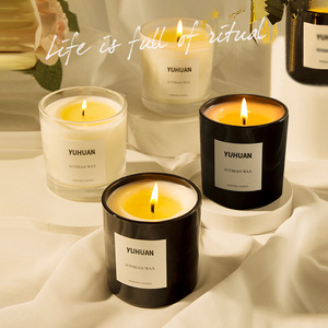 Vela Aromática Yuhuan en Cilindro de Vidrio Negro, Decoración para el Hogar, Ayuda para Dormir - Product Image 5