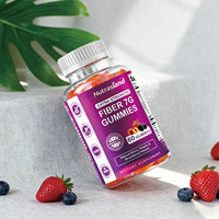 Complément alimentaire à marque privée, gommes à la fibre pour aider à la digestion, saveur naturelle de baies, pêche, fraise
