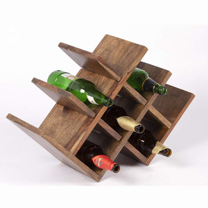 New Design Mango Wooden Texture Wine <b>Rack</b> 6 Bottles Stand Wine Bottle Holder for <b>Bar</b> Restaurant Hotel and <b>Bar</b> Decor Accessories - Product Image 6
