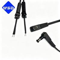 Câble Pigtail OEM Personnalisé à Angle Droit avec Prise DC 5.0x1.95mm, UL2468 24AWG VW-1 300V, à Extrémité Libre, pour Adaptateur Secteur