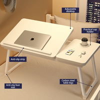 Lit de bureau de dortoir pliant à la maison portable avec table à manger paresseuse bureau d'ordinateur portable en métal et matériau MDF pour une utilisation au bureau