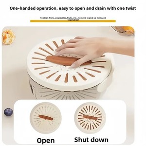 Kitchen Multifunctional Drain Basket Fruit and Vegetable Washing Tool Household Refrigerator Fresh-keeping Box Double-layer - Product Image 2