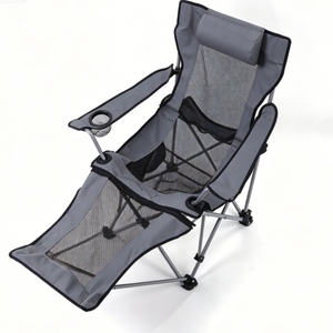 Sedia a Sdraio Pieghevole da Spiaggia e Picnic con Schienale Regolabile in Acciaio al Carbonio e Tessuto a Rete 600D - Vendita Diretta dalla Fabbrica - Product Image 2