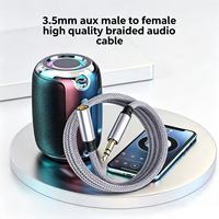 Câble d'extension audio tressé 3,5 mm AUX mâle vers femelle, cordon audio stéréo HiFi plaqué or pour haut-parleur, casque, téléphone