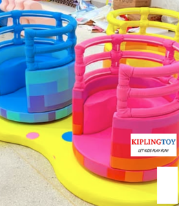 全球主题柔和彩色空心球形旋转木马软玩旋转木马儿童室内游乐区 - Product Image 4