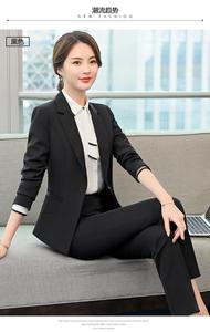 Nanchang Xihui Navy <strong>Blazer</strong> <strong>Buttons</strong> Woman Ladies 3 Piece Suits Office - Product Image 2