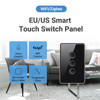 Nouveauté Tuya maison intelligente interrupteurs muraux écran tactile ZigBee WiFi électrique pour garage et hôtel cadre en aluminium