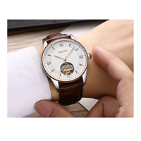 Montre mécanique automatique avec logo personnalisé, style décontracté pour hommes, tourbillon, acier inoxydable, montres pour hommes