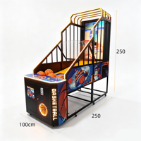 Machine de tir au basket-ball en métal avec fonction de lancer de ballon, design pliable et mobile, fonctionnement à monnayeur, écran LED, utilisation en intérieur
