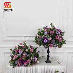 SMOOTH - Bola de Flores de Rosa Artificial de Seda Verde y Morada de Alta Calidad, 60 cm, Centros de Mesa y Decoraciones para Bodas - Product Image 2