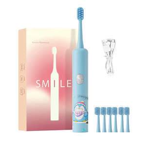 Nouvelle brosse à dents électrique sonique rechargeable pour adultes avec petit embout souple, étanche IPX7, motif dessin animé - Product Image 2