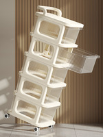Étagère de rangement mobile multicouche Chariot de sol pour cuisine Chambre à coucher Rangement pour snacks de bébé Chariot utilitaire pour salle de bain