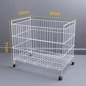 Провод гальванических одежду корзина для хранения корзина вагонетки супермаркета сетчатая корзина продажи одежды стеллаж для выставки товаров - Product Image 3