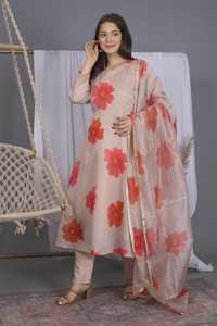 Launching New Designer Party Wear Look Gown Bottom and Dupatta Heavy <b>Organza</b> <b>Silk</b> With Digital Print Work Fully 3 Meter - Product Image 3