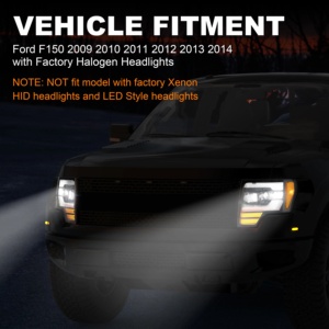 Proiettore a LED per fari 2008 F-150 <span class=keywords><strong>Ford</strong></span> F150 2014 DRL Upgrade faro faro luce tornante sequenziale gruppo lampada - Product Image 4