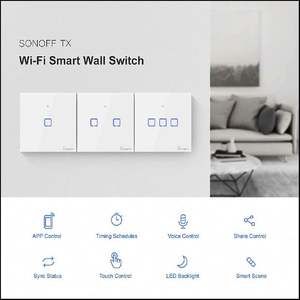<span class=keywords><strong>SONOFF</strong></span>-<span class=keywords><strong>Interruptor</strong></span> táctil inteligente T2 UK de 2 entradas, venta directa de fábrica, ewelink, Wifi - Product Image 3