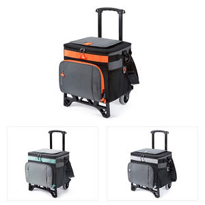 Glacière pliable à roulettes 50 litres, isotherme et étanche, avec chariot tout-terrain pour le camping et les activités de plein air - Product Image 3