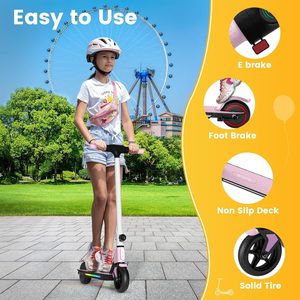 Trottinette en métal SIMATE pour enfants avec écran LED et lumières colorées, pour les 6 à 14 ans, équipement de protection requis - Product Image 2