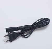 1,5 m negro europeo AC tipo F enchufe ángulo recto Cee7/7 a C7 Iec cable de alimentación para proyector de computadora