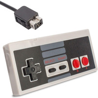 Mando de Juego con Cable Compatible con la Consola Retro MINI NES Classic Edition Roja y Blanca