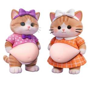 Kreativer Quetsch-PVC-Aufkleber „Großer Bauch“ – Wasserfester Autoaufkleber mit Glanzlaminierung zur Stresslinderung & Dekoration - Product Image 2