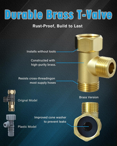 QuantumFlow Bidet T-Adapter-<span class=keywords><strong>Kit</strong></span> de conversión de suministro de pared universal para instalaciones con espacio limitado - Product Image 2