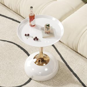 Mesas de Centro Móviles Pequeñas, Redondas, de Metal Retro, Estilo Nórdico, Portátiles, Modernas y de Lujo para Sala de Estar, Mesa Auxiliar de Dormitorio - Product Image 2