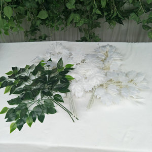 Flores artificiales Queyiyi, hojas de arce y baniano de 30 cm a 100 cm, plantas decorativas para interiores y exteriores, accesorios para fotografía en el hogar. - Product Image 4