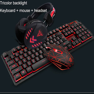 Gran oferta 2021, nuevo diseño, teclado con cable LED RGB, 104 teclas, ratón, auriculares, interfaz USB, teclado de proyección mecánica, Inglés - Product Image 5