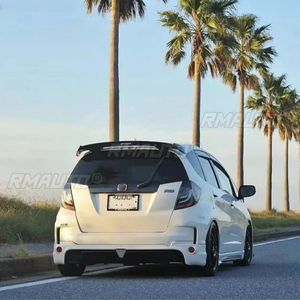 For Honda Fit 2009 - 2013 ABS Material Carbon Fiber Pattern Black Rear Trunk Tail Wing Primer Color Spoiler Body Kit Accessories - Product Image 4