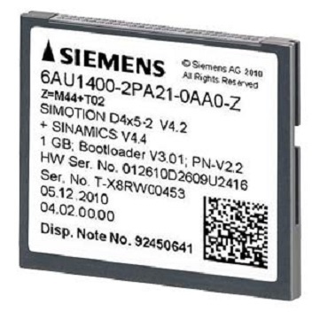 Siemens 6AU14002PA020AA0 SIMOTION Drive-based 1 Гб CompactFlash Card D4xx SINAMICS drive software V2.x и SIMOTION kernel для
