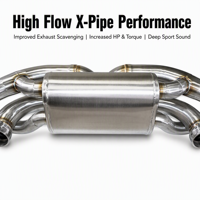 Système d'échappement Catback à valve en X en acier inoxydable SS304 avec contrôle de valve à vide de 1,5 mm pour Audi R8 V10 5.2L 2008-2016 – Amélioration des performances