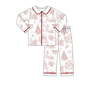 Vente en gros de pyjamas de Noël assortis pour la famille bébé imprimé pour enfants ensemble de vêtements de nuit en coton personnalisé pour enfants - Product Image 2