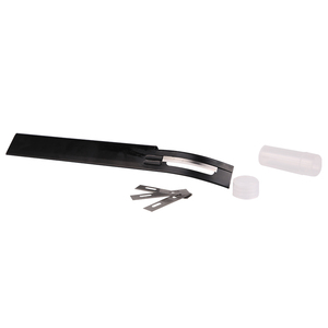 Juego de cinceles profesionales de <span class=keywords><strong>acero</strong></span> inoxidable plateado/negro para tallado y entresacado de cuero con ranura de viento - Product Image 4