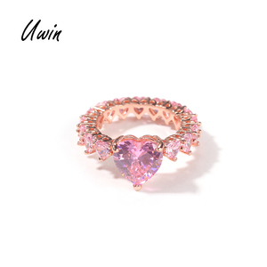 Anello Delicato a Forma di Cuore con Zirconi, Anelli <span class=keywords><strong>per</strong></span> Coppie, Gioielli Luccicanti, <span class=keywords><strong>Regalo</strong></span> <span class=keywords><strong>per</strong></span> Donne, Gioielleria Hip-Hop - Product Image 1