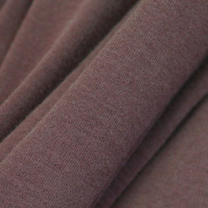 260 GSM 94% cotton 6% spandex nâu pha trộn vải gân và bàn chải kết cấu Jersey <span class=keywords><strong>Stretch</strong></span> vật liệu cho phụ nữ Ăn mặc - Product Image 2
