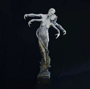 Maison jardin décoration métal artisanat coulée laiton Art moderne grandeur nature le baiser des amoureux Bronze nu Figure Sculpture - Product Image 6