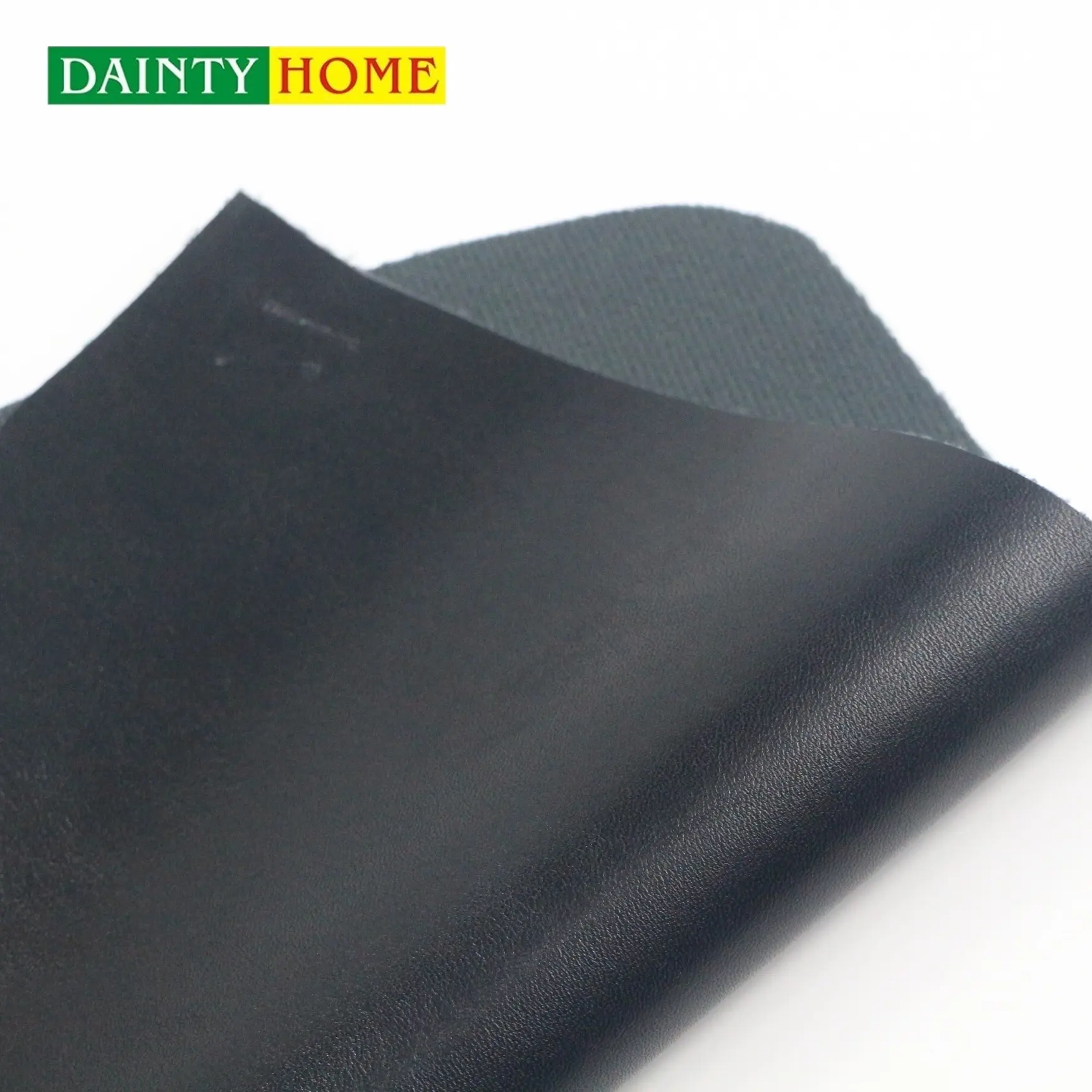 Black Excellent Quality Textured Recycled Faux Leather Pu Synthetic Leather