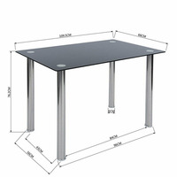 Ensemble de table à manger en verre 4/6 places, table de salle à manger moderne en verre trempé